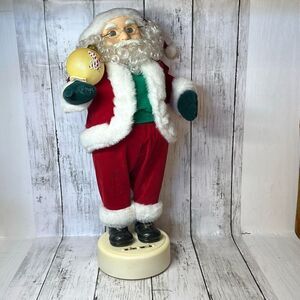 Christmas Animated Music Sound Motion Santa Claus 17” WORKS Holding Ornament